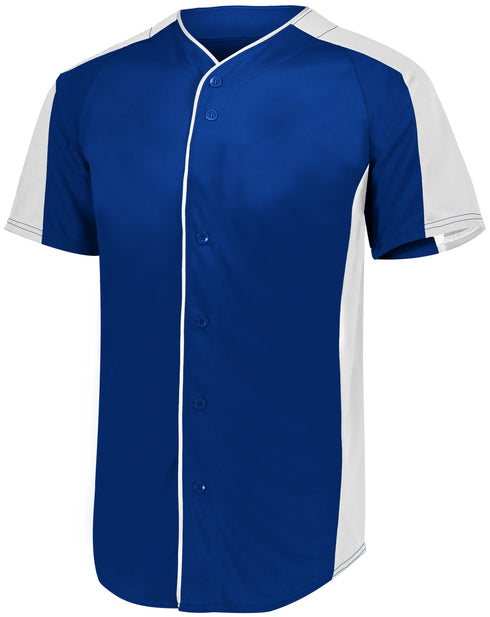 Augusta Sportswear Full-Button Baseball Jersey (1655), Color 'Navy/White'